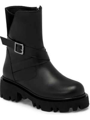 Tergan Siyah Hakiki Deri Kadın Bot - K25K1BT68460-A23