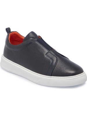 Tergan Lacivert Hakiki Deri Erkek Sneaker - E25S1AY57560-A38