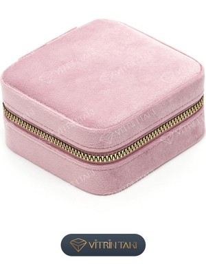 Feyza Design Şık Pembe Aynalı Makyaj ve Takı Kutusu, Düzenli Saklama Için Ideal