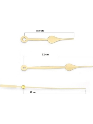 UltraMint Altın Renk Akrep Yelkovan Saniye Seti, Şık ve Zarif Tasarım
