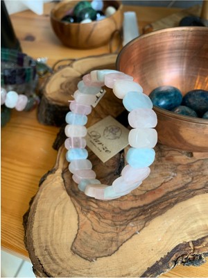 Şık Aquamarine ve Helidor Taşlı Zarif Bileklik, Özel Kesim Tasarım