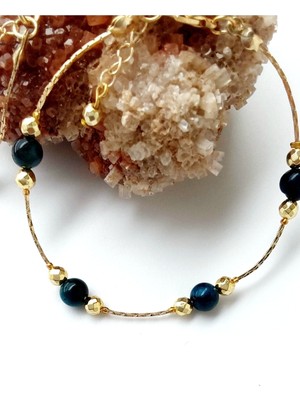 Doğal Kaplan Gözü Taşlı Zarif Bileklik, Şık ve Enerjik Takı