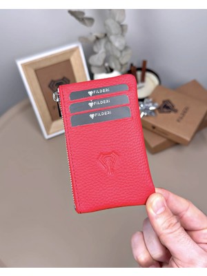 Fil Deri Hakiki Deri Fermuarlı Mini Para Bölmeli Kartlık 2126
