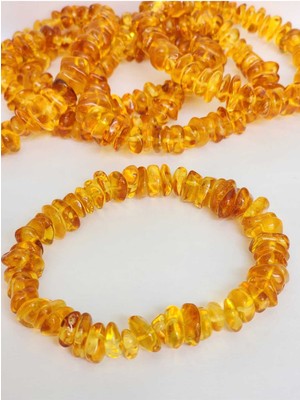 Doğal Kehribar Bal Rengi Bileklik 20 Cm, Sertifikalı, Unisex, Şık Takı