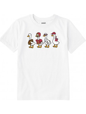 Colermi Pamuk Kumaş Çocuk Tişörtü – Sporcu Kazlar Baskılı