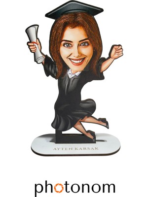 Photonom Mezuniyet Hediyesi Karikatür Mdf Biblo