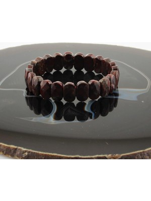 Doğal Jasper Taş Bileklik, Şık ve Sertifikalı Takı, 15 Mm, B151