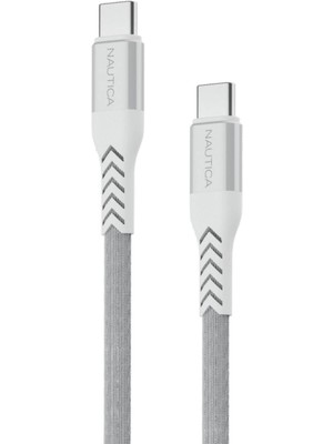 Nautica C400 Type-C To Type-C 65W Hızlı Şarj ve Data Kablosu 1.2 Metre Beyaz