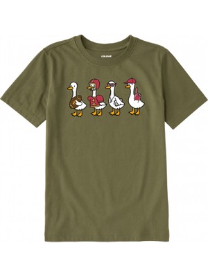 Colermi Pamuk Kumaş Çocuk Tişörtü – Sporcu Kazlar Baskılı