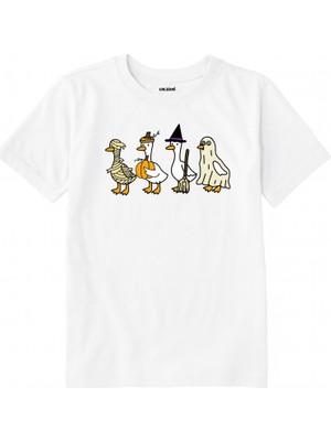 Colermi Pamuk Kumaş Çocuk Tişörtü – Kostümlü Kazlar Baskılı