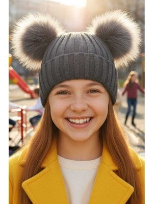 Tezzgelsin Kız Çocuk 6 - 14 Yaş Ponponlu Fitilli Bere Çocuk Bere