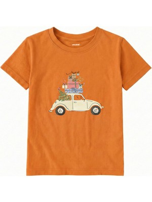 Colermi Pamuk Kumaş Çocuk Tişörtü – Hediyeli Araba Baskılı