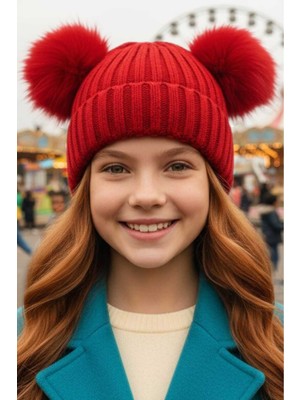 Tezzgelsin Kız Çocuk 6 - 14 Yaş Ponponlu Fitilli Bere Çocuk Bere