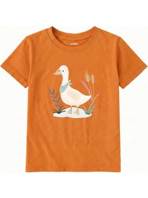 Colermi Pamuk Kumaş Çocuk Tişörtü – Doğal Ördek Tasarımlı T-Shirt