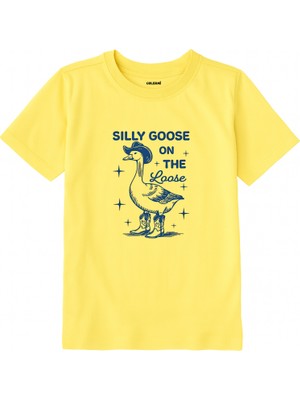 Colermi Pamuk Kumaş Çocuk Tişörtü – Silly Goose Baskılı T-Shirt