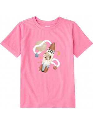 Colermi Pamuk Kumaş Çocuk Tişörtü – Uzay Roketi Baskılı T-Shirt