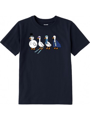 Colermi Pamuk Kumaş Çocuk Tişörtü – Dört Kaz Baskılı Tişört