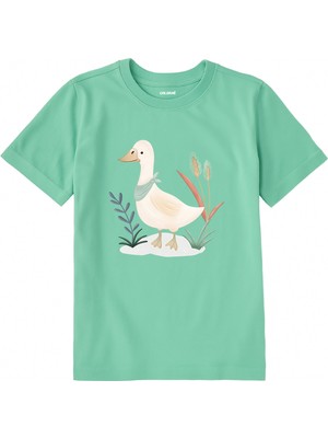 Colermi Pamuk Kumaş Çocuk Tişörtü – Doğal Ördek Tasarımlı T-Shirt