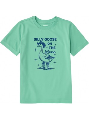 Colermi Pamuk Kumaş Çocuk Tişörtü – Silly Goose Baskılı T-Shirt