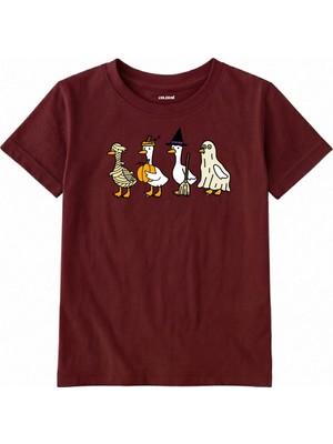 Colermi Pamuk Kumaş Çocuk Tişörtü – Kostümlü Kazlar Baskılı