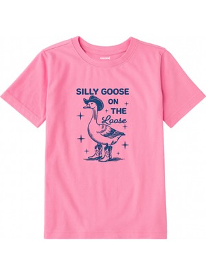 Colermi Pamuk Kumaş Çocuk Tişörtü – Silly Goose Baskılı T-Shirt