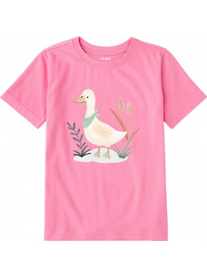Colermi Pamuk Kumaş Çocuk Tişörtü – Doğal Ördek Tasarımlı T-Shirt
