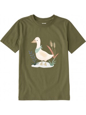 Colermi Pamuk Kumaş Çocuk Tişörtü – Doğal Ördek Tasarımlı T-Shirt