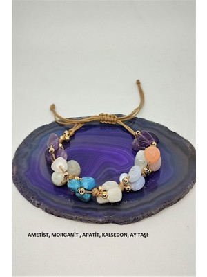 Doğal Taşlı Yay Burcu Bileklik, Sertifikalı ve Amorf Tasarım