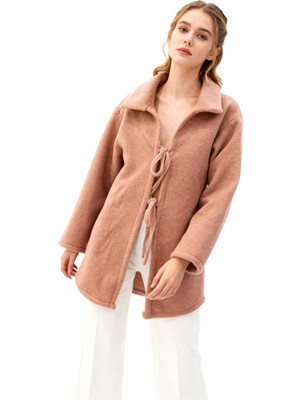 Rays Gül Kruvaze Görünümlü Önü Bağlamalı Kadın Ceket 3101A