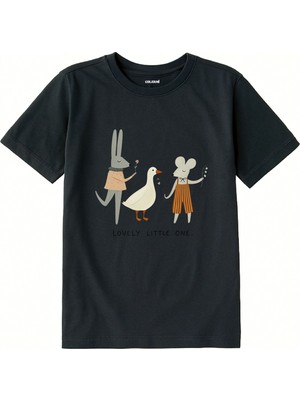Colermi Pamuk Kumaş Çocuk Tişörtü – Sevimli Hayvanlar Baskılı Çocuk T-Shirt