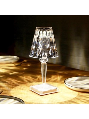 Feyza Design Şarjlı Kristal Dokunmatik Masa Lambası, Uzaktan Kumandalı, Şık ve Modern