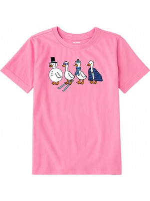 Colermi Pamuk Kumaş Çocuk Tişörtü – Dört Kaz Baskılı Tişört