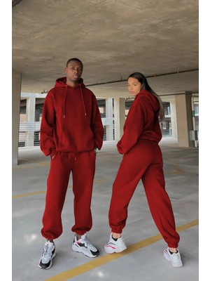 Yakamel Kadın-Erkek Çiftlere Özel Kapüşonlu Eşofman Takımı