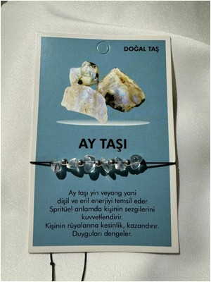 Ay Taşı Doğal Taş Bileklik, Çakra Dengeleyici Takı
