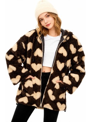 Rays Kahve Ön Cepli Peluş Kaban 3120A