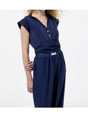 Bluz Kruvaze Düğmeli Quzu