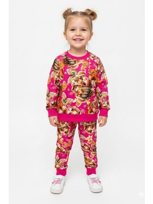 New Kids Baskılı 2 Iplik Şardonlu Pamuk Kız Çocuk Takım