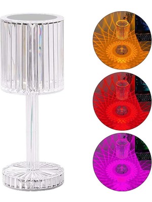 Feyza Design Rgb Led'li Şarjlı Dekoratif Masa Lambası, Dokunmatik Kontrol