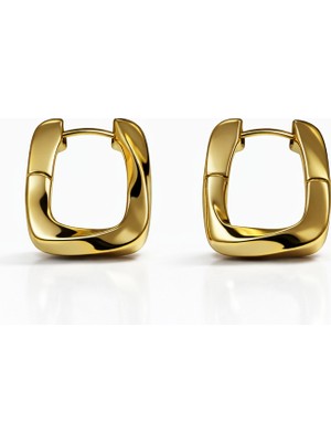 Toz Vintage Cavella Altın Renk Kare Vintage Retro Küpe