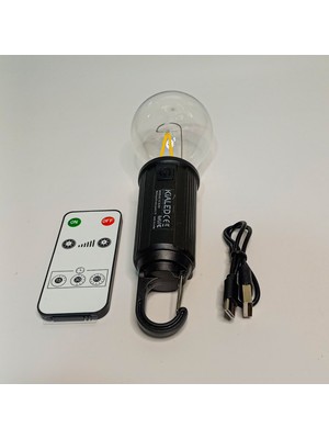 Retro Vitrini LED Şarjlı Solar Kamp Lambası-Kumandalı, Taşınabilir.