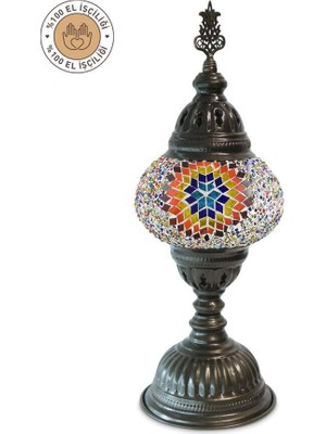 Feyza Design Etnik Desenli Mozaik Lamba, Renkli ve Şık Aydınlatma Parçası