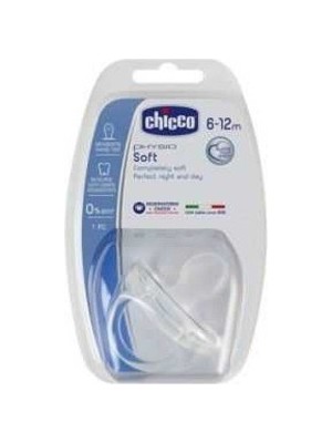 Chicco Physio Soft Silikon Emzik 6-12 Ay - Şeffaf Kauçuk Özellikli Yumuşak Tasarım
