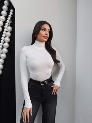 Esra Helvacı Dik Yaka Transparan Bluz