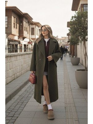 Kışlık Astarlı Detaylı Kadın Kaşmir Kaban