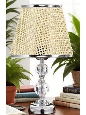 Feyza Design Modern T Serisi Metal ve Cam Masa Abajuru, Şık ve Şık Tasarım