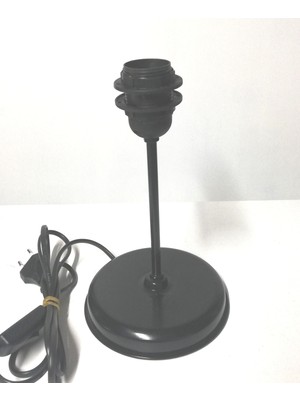 Feyza Design Şık Ahşap ve Metal Halat Abajur Ayağı, Dekoratif ve Modern Tasarım