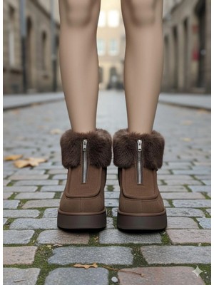 OEY Fashions Zinya Kahverengi Süet Bot