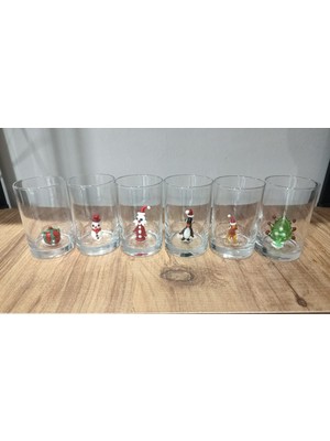 Crystal Passion Art Gallery Yılbaşı Özel 6’lı El Yapımı Cam Figürlü Shot Bardağı Seti