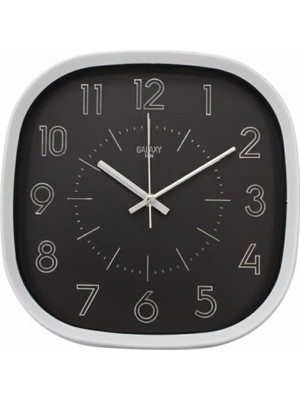 Galaxy Premium Serisi Abs Kasa Duvar Saati Oval 30 cm Gri Renkli Modern Kadran
