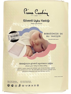 Pierre Cardin Güvenli Uyku Yastığı Pamuklu Boğulmayı Önleyici Delikli Tasarım